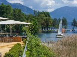 Aussicht auf den Millstätter See – X-Bar – Strandbar beim Sporthotel ROYAL X – Urlaub in Kärnten am See – Seevilla Leitner – Ferienhaus am Millstätter See